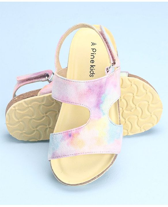 Pine Kids Velcro Closure Sandal Marble Print - Multicolour