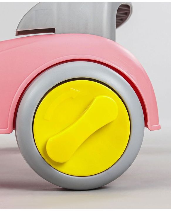 Babyhug Zest Musical Baby Walker With Adjustable Height Toy Bar & Anti Fall Protection- Pink & White| Rear Wheels with Speed Control| Removable Toy Tray| Adjustable Cushion Seat| BIS Certified
