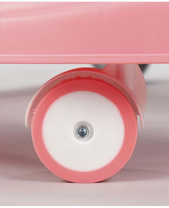 Babyhug Zest Musical Baby Walker With Adjustable Height Toy Bar & Anti Fall Protection- Pink & White| Rear Wheels with Speed Control| Removable Toy Tray| Adjustable Cushion Seat| BIS Certified