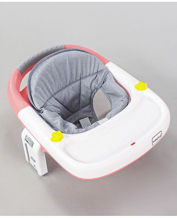 Babyhug Zest Musical Baby Walker With Adjustable Height Toy Bar & Anti Fall Protection- Pink & White| Rear Wheels with Speed Control| Removable Toy Tray| Adjustable Cushion Seat| BIS Certified