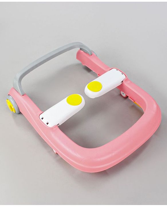 Babyhug Zest Musical Baby Walker With Adjustable Height Toy Bar & Anti Fall Protection- Pink & White| Rear Wheels with Speed Control| Removable Toy Tray| Adjustable Cushion Seat| BIS Certified