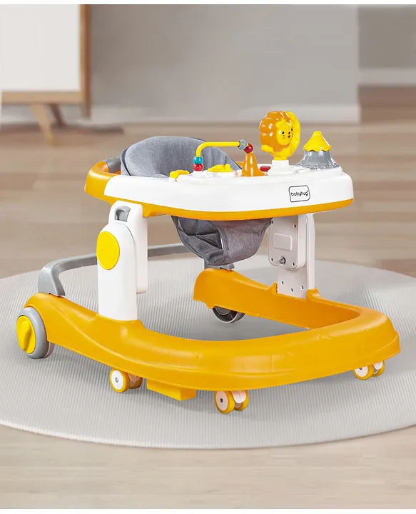 Babyhug Zest Musical Baby Walker With Adjustable Height Toy Bar Anti Fall Protection Yellow White Online in India Buy at Best Price from FirstCry 11849207