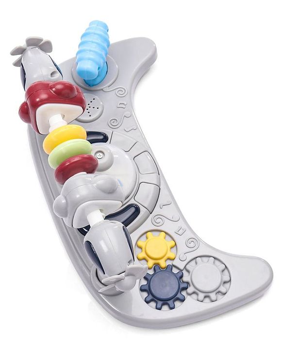 Babyhug Laugh & Learn Multifunctional 2 in 1 Baby Walker With anti Fall Protection & Adjustable Height - Red White| Musical Play Tray with Light| Easy Compact Folding| Swivel Wheels| Smart Speed Control| Push Walker