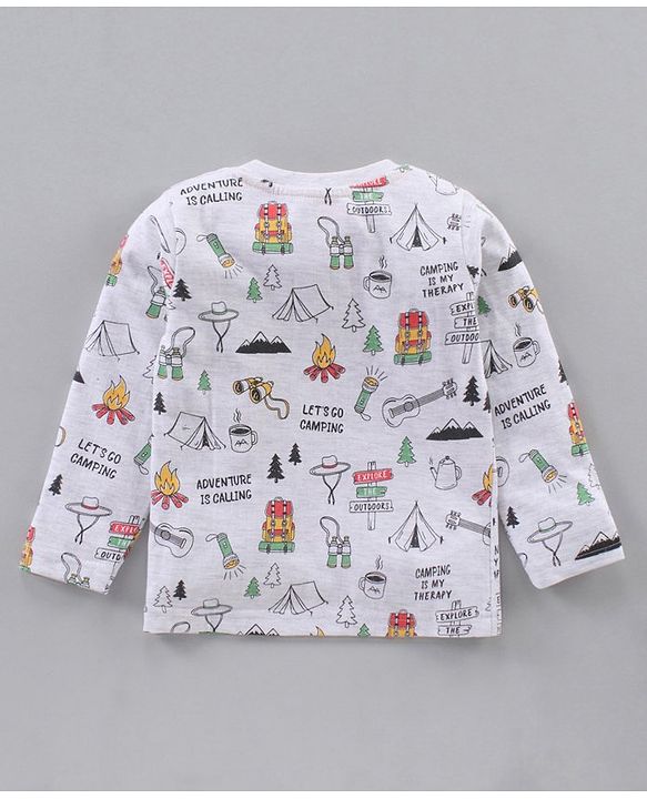 Babyhug Cotton Knit Full Sleeves T-Shirts Multi-Prints Pack of 3 - Multicolour