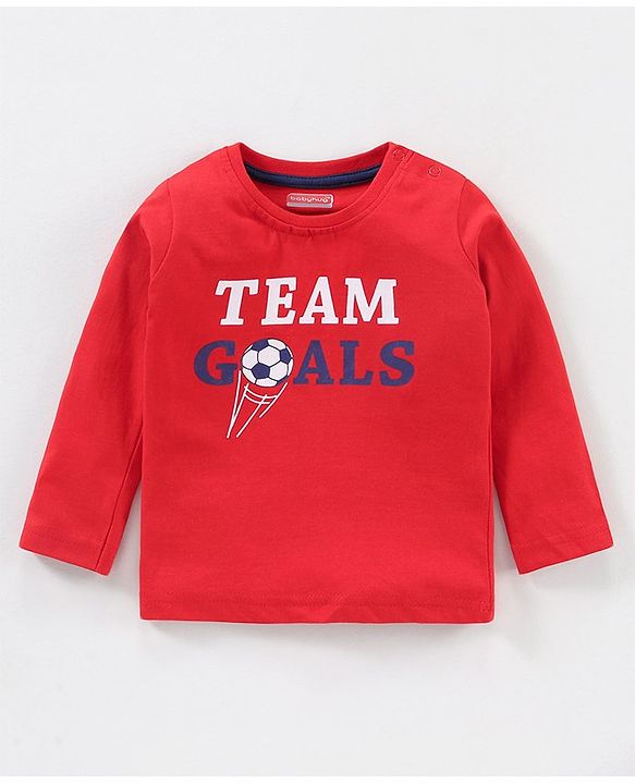 Babyhug Full Sleeves Tee Text Print Pack of 3 - Red White