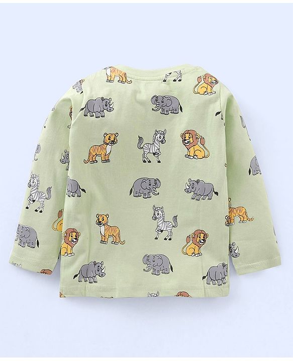 Babyhug Cotton Full Sleeves T-Shirts Animal Print Pack of 3 - Multicolour