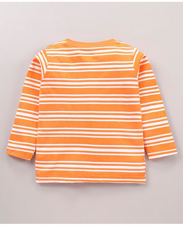 Babyhug Cotton Knit Full Sleeve Dino Print & Striped T-Shirt Pack of 3 - Multicolour