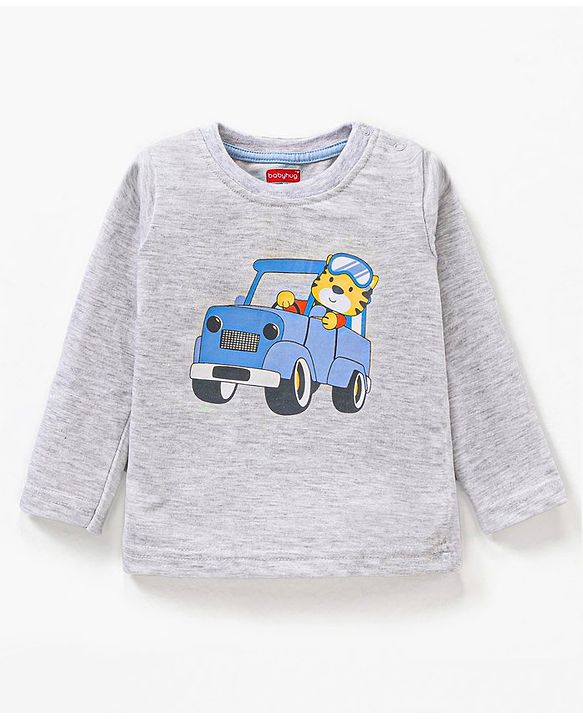 Babyhug Cotton Jersey Knit Full Sleeves T-Shirts Driving Cartoons Printed Pack of 5 - Multicolour