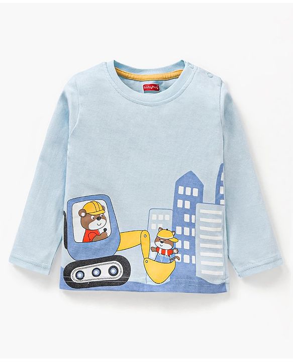 Babyhug Cotton Jersey Knit Full Sleeves T-Shirts Driving Cartoons Printed Pack of 5 - Multicolour