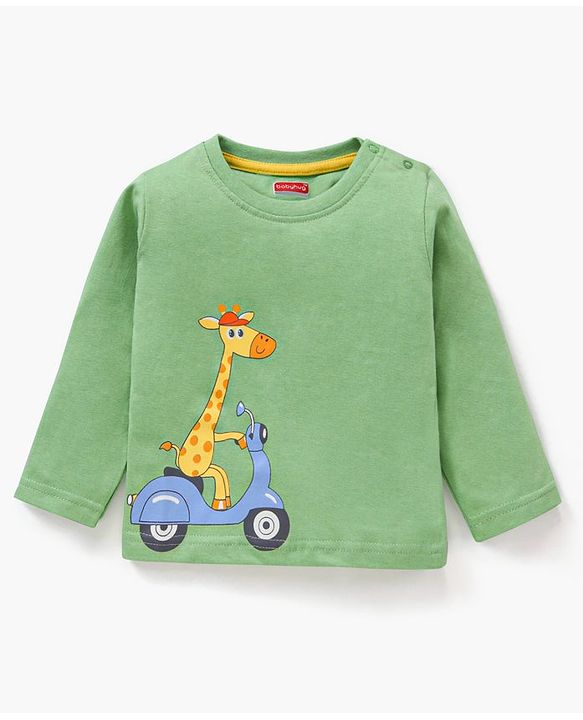 Babyhug Cotton Jersey Knit Full Sleeves T-Shirts Driving Cartoons Printed Pack of 5 - Multicolour