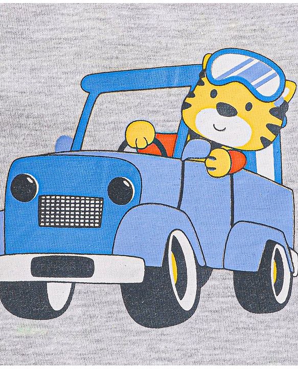Babyhug Cotton Jersey Knit Full Sleeves T-Shirts Driving Cartoons Printed Pack of 5 - Multicolour
