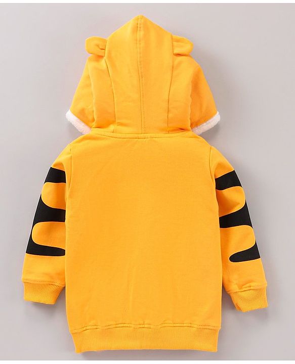Babyhug Cotton Full Sleeves Hooded Sweatshirt Multiprint - Yellow
