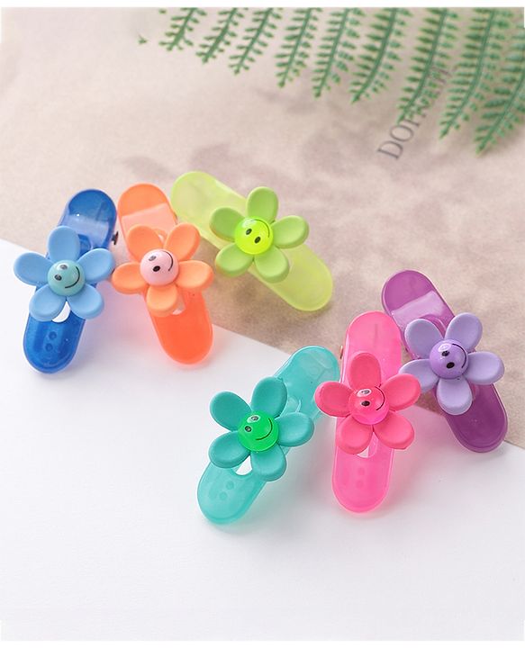 Babyhug Free Size Floral Shaped Clips  Pack of 6 - Multicolor