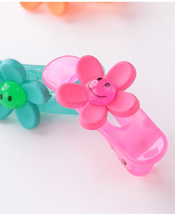 Babyhug Free Size Floral Shaped Clips  Pack of 6 - Multicolor