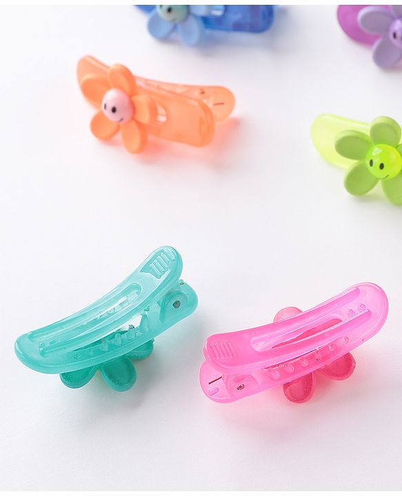 Babyhug Free Size Floral Shaped Clips  Pack of 6 - Multicolor