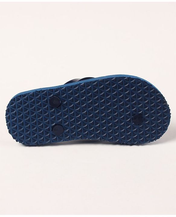 Pine Kids Flip Flops Floral Print- Navy White