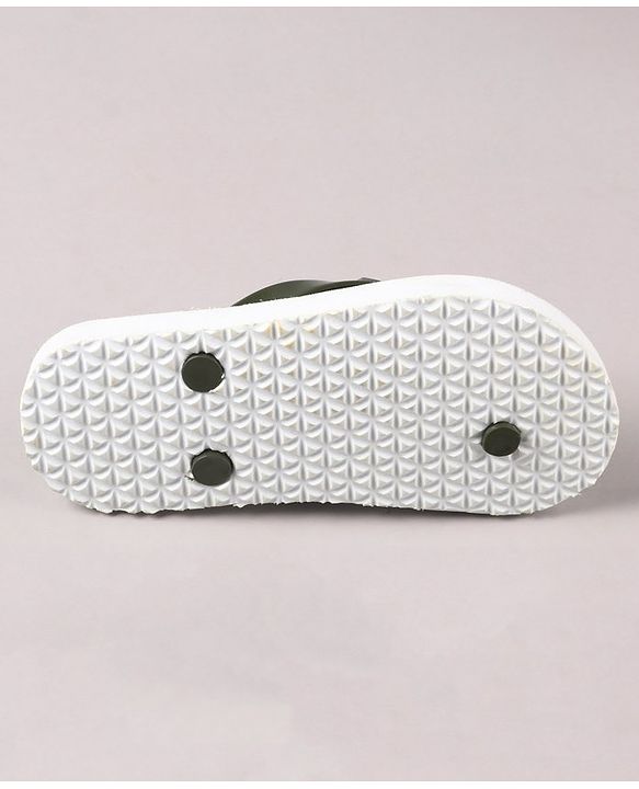 Pine Kids Flip Flops Leaves Print- Olive White