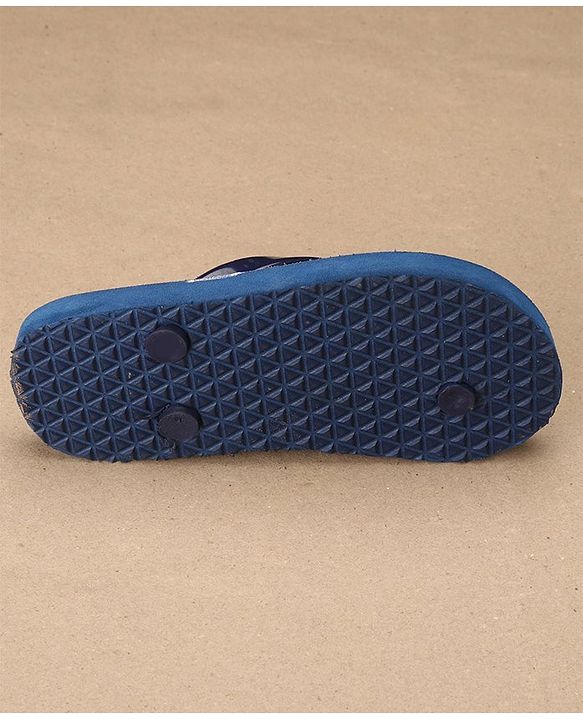 Pine Kids Slip On Flip Flops Floral Print - Yellow Navy Blue