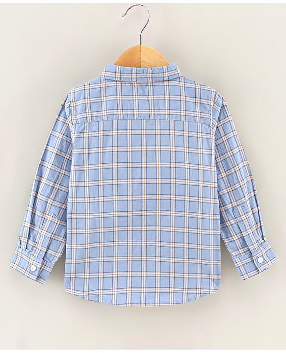 Babyhug Cotton Woven Full Sleeves Checks Shirt - Blue