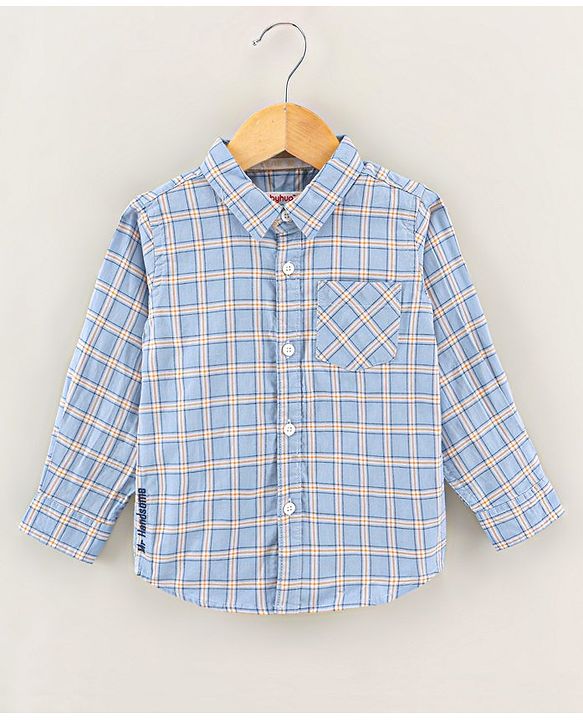 Babyhug Cotton Woven Full Sleeves Checks Shirt - Blue