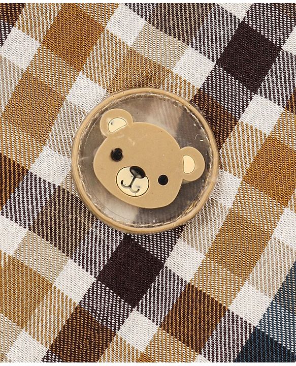 Babyhug Full Sleeves 100% Cotton Checks Shirt - Brown