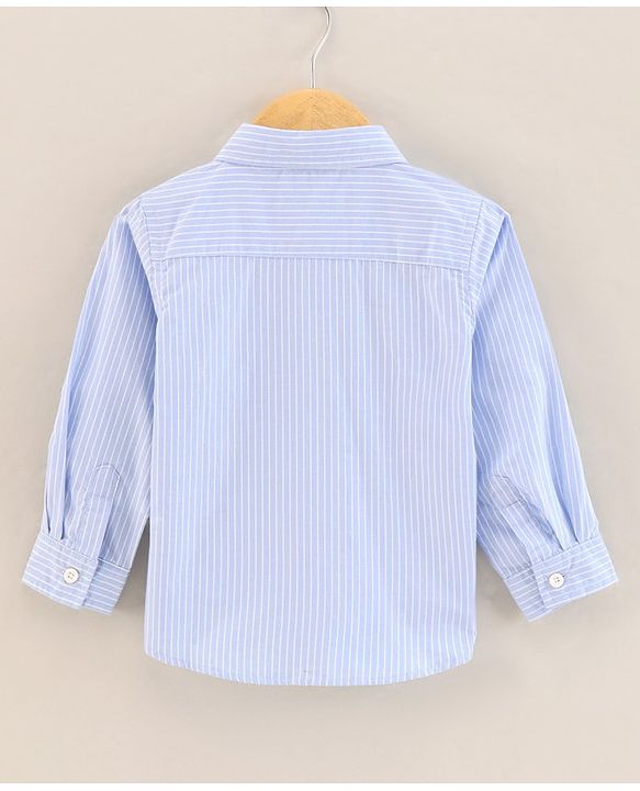 Babyhug Cotton Full Sleeves Striped Shirt - Blue