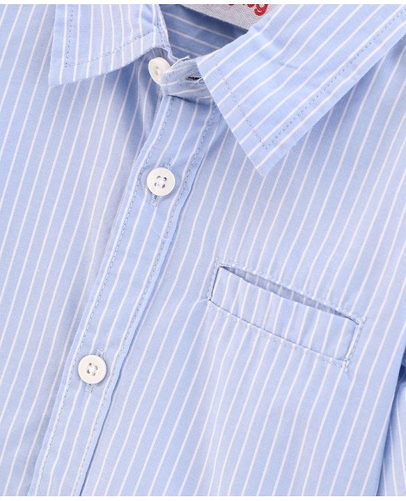 Babyhug Cotton Full Sleeves Striped Shirt - Blue
