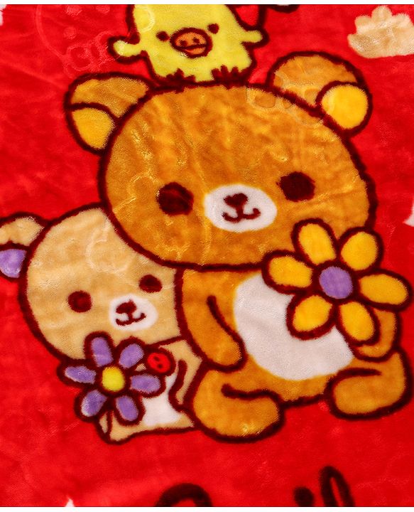 Babyhug Premium Embossed Mink Blanket Kitty Print - Dark Red