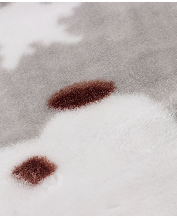 Babyhug Premium Embossed Mink Blanket Polar Bear Print - Grey