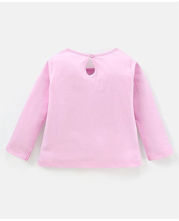 Babyhug 100% Cotton Knit Full Sleeves Night Suit Sleepy Bear Print - Pink