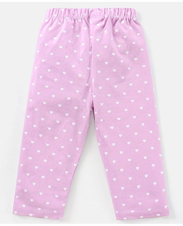 Babyhug 100% Cotton Knit Full Sleeves Night Suit Sleepy Bear Print - Pink