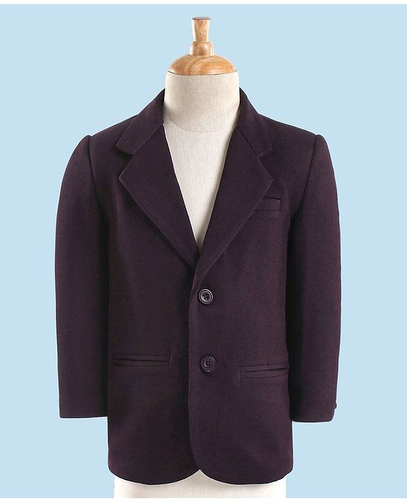 Babyhug Full Sleeves Party Suit with Bow Solid - Dark Purple