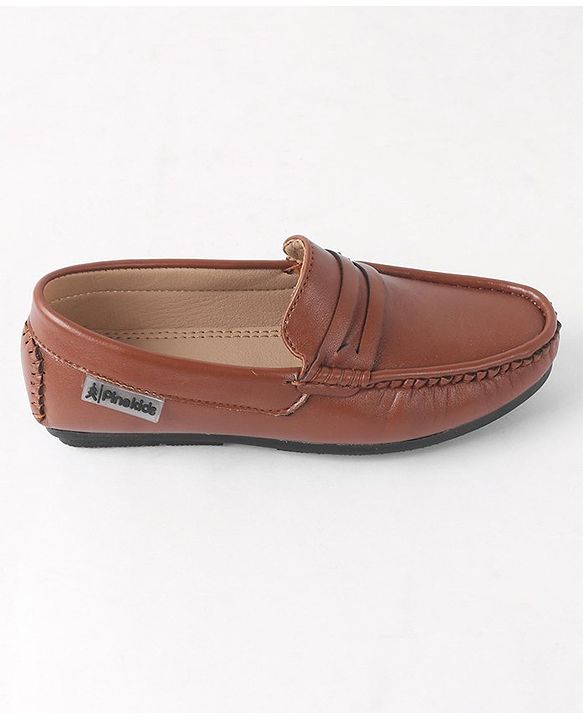 Pine Kids Slip On Round Toe Party Wear Loafers - Brown