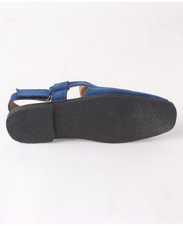 Pine Kids Peshawari Ethnic Sandals with Velcro Closure - Blue