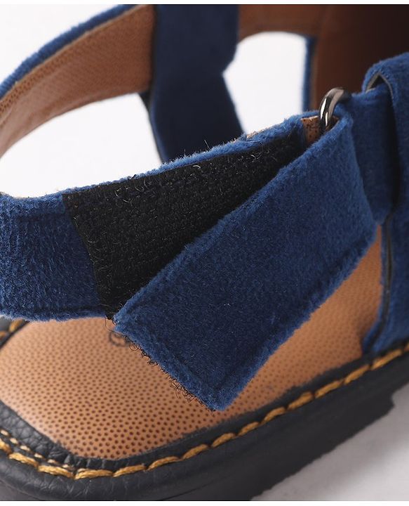 Pine Kids Peshawari Ethnic Sandals with Velcro Closure - Blue