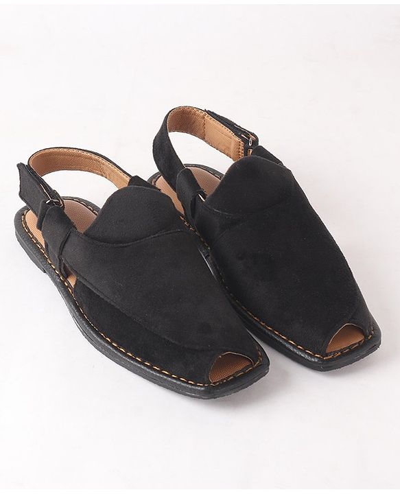 Pine Kids Peshawari Ethnic Sandals with Velcro Closure - Blue