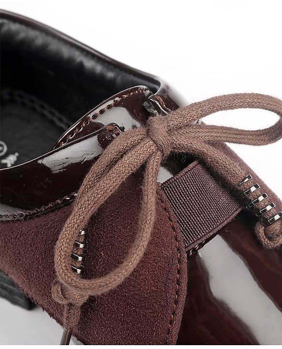 Pine Kids Lace Up Party Wear Shoes - Brown