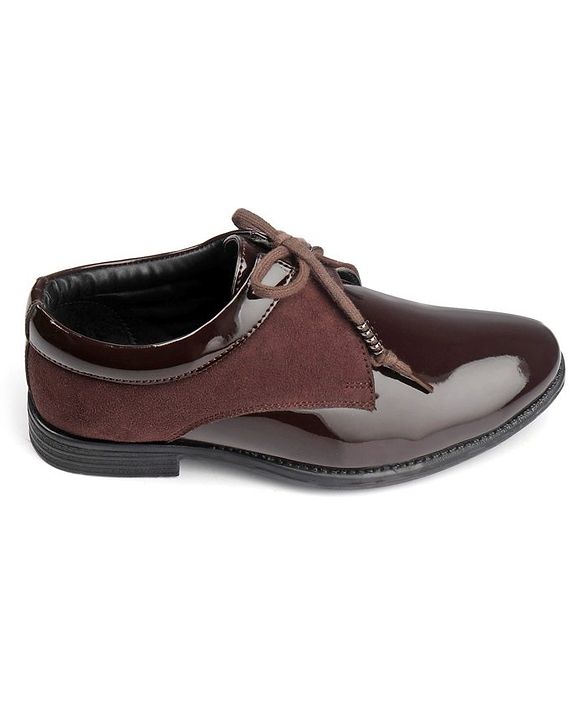 Pine Kids Lace Up Party Wear Shoes - Brown