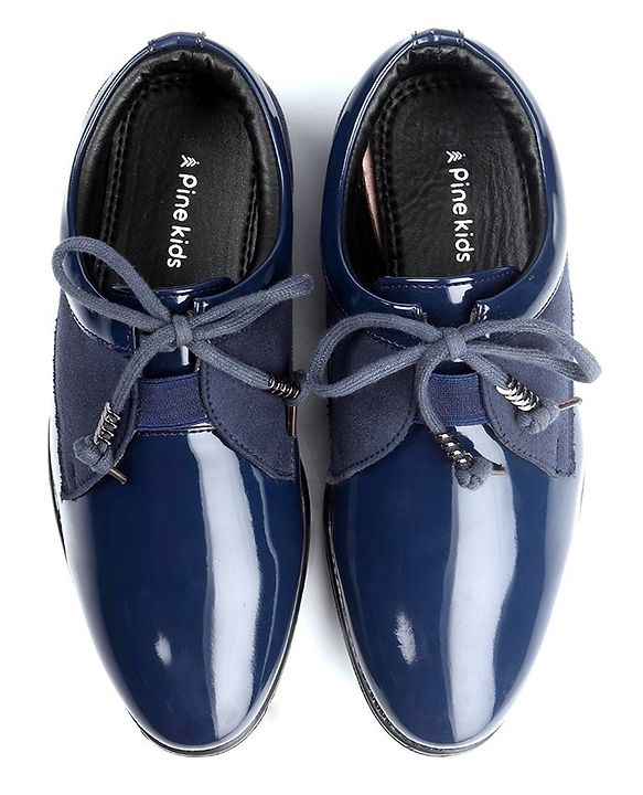 Pine Kids Lace Up Party Wear Shoes - Blue