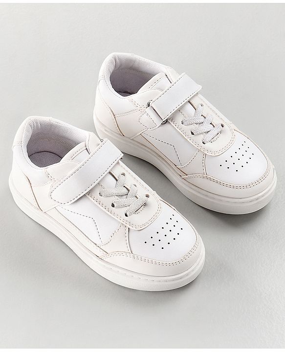 Pine Kids Velcro Closure Casual Shoes - White