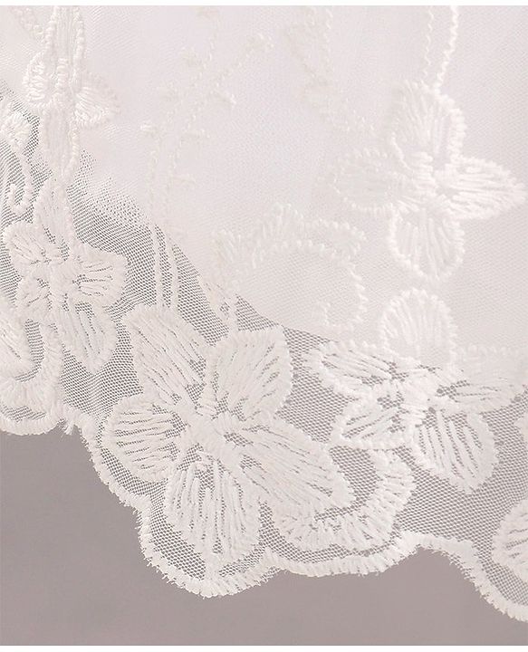 Babyhug Sleeveless Party Wear Frock Embroidered - White