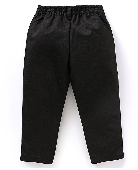 Babyhug Full Sleeves 100% Cotton Waist Coat & Shirt with Stretch Fir Pants - Black
