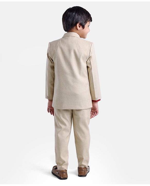 Babyhug Full Sleeves 4 Pcs Party Suit - Cream
