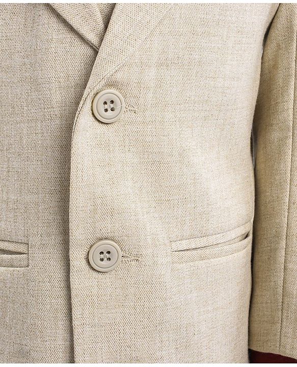 Babyhug Full Sleeves 4 Pcs Party Suit - Cream
