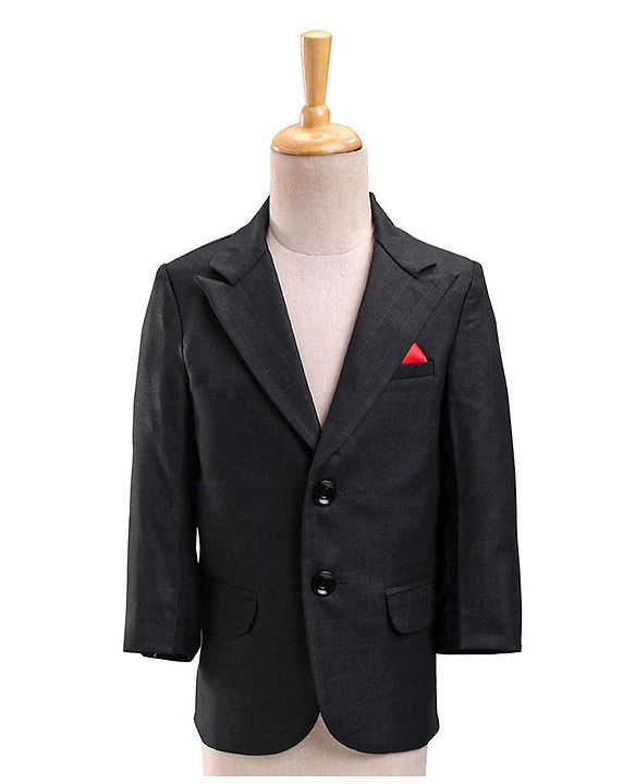 Babyhug Full Sleeves Party Suit With Bow Solid - Black