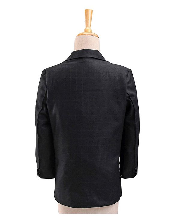 Babyhug Full Sleeves Party Suit With Bow Solid - Black