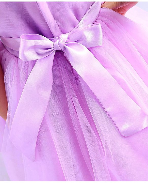 Babyhug Sleeveless Sequinned Party Frock - Lavender