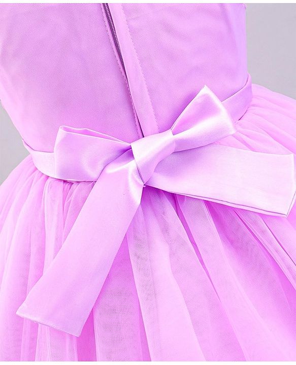 Babyhug Sleeveless Sequinned Party Frock - Lavender
