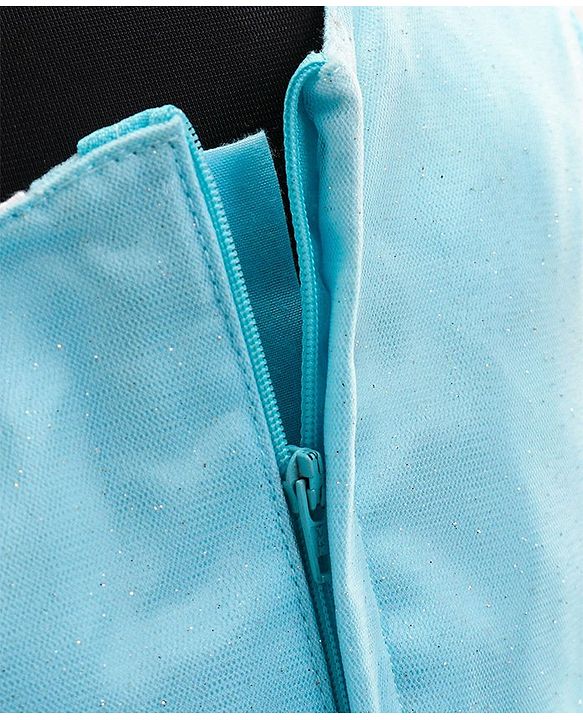 Babyhug Sleeveless Party Wear Frock with Sequins and Corsage - Light Blue