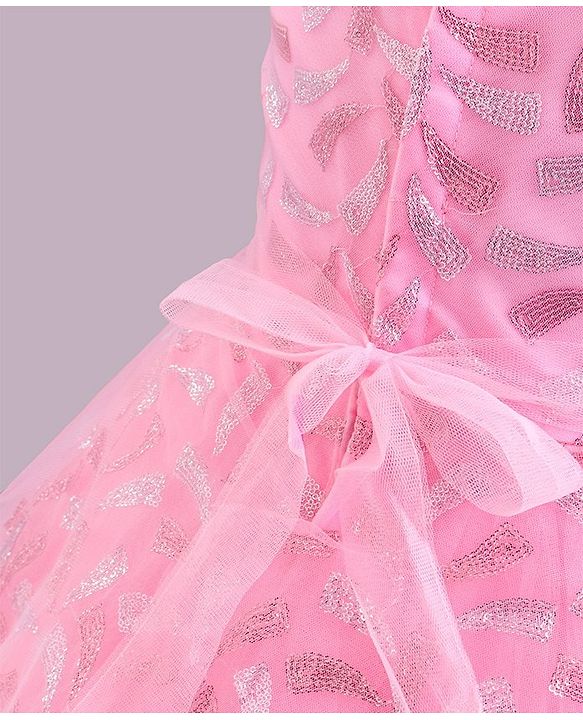 Babyhug Sleeveless Party Wear Frock Floral Corsage - Pink